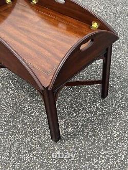 Henkel Harris Chippendale Style Mahogany Butler's Tray Coffee Table