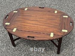 Henkel Harris Chippendale Style Mahogany Butler's Tray Coffee Table