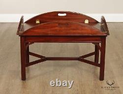 Henkel Harris Chippendale Style Mahogany Butler's Tray Coffee Table