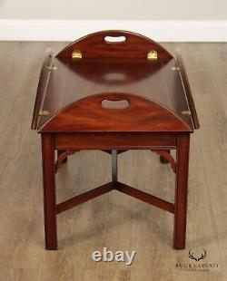 Henkel Harris Chippendale Style Mahogany Butler's Tray Coffee Table