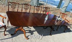 Henkel Harris Mahogany Dining Table Councill Set 6 Ball Claw Chippendale Chairs
