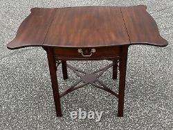 Henkel Harris SPNEA Chippendale Style Mahogany Drop Leaf End Table