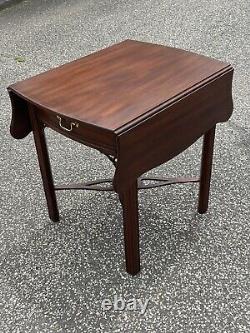 Henkel Harris SPNEA Chippendale Style Mahogany Drop Leaf End Table