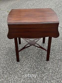 Henkel Harris SPNEA Chippendale Style Mahogany Drop Leaf End Table