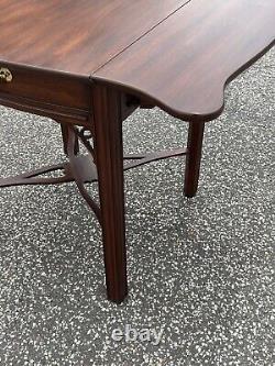 Henkel Harris SPNEA Chippendale Style Mahogany Drop Leaf End Table