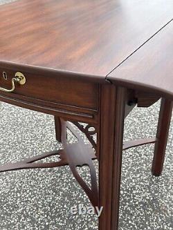 Henkel Harris SPNEA Chippendale Style Mahogany Drop Leaf End Table