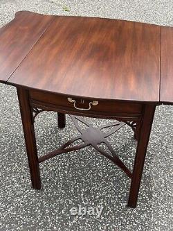 Henkel Harris SPNEA Chippendale Style Mahogany Drop Leaf End Table