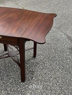 Henkel Harris SPNEA Chippendale Style Mahogany Drop Leaf End Table