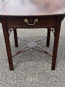 Henkel Harris SPNEA Chippendale Style Mahogany Drop Leaf End Table