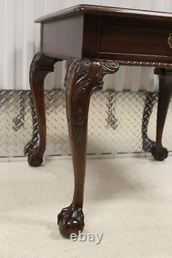 Henredon Chippendale Style Mahogany Ball & Claw Accent Table #1732