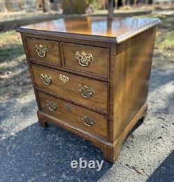 Henredon Folio Fourteen Georgian Mahogany Nightstand Chest Table 3 Drawers