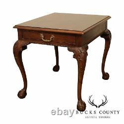Henredon Rittenhouse Square Collec. Mahogany Chippendale Ball & Claw Side Table
