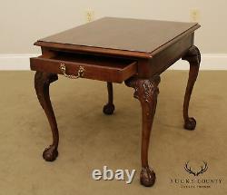 Henredon Rittenhouse Square Collec. Mahogany Chippendale Ball & Claw Side Table