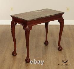 Hickory Chair Chippendale Mahogany Marble Top Console Table