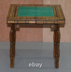 Highly Collectable Circa 1910 Syrian Damascus Inlaid Backgammon Card Table