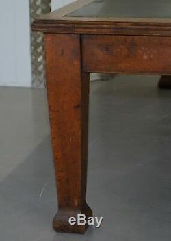 Huge Circa 1900 Solid Oak Refectory Library Dining Table Lovely Thick Legs