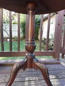 Imperial Mahogany Carved base and Walled Tea Table Ball & Claw feet