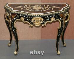 Important Pair Of Pietra Dura Marble Demi Lune Console Tables Bronze Gilding