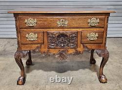 KINDEL Winterthur Collection Mahogany Lowboy Ball and Claw Feet Chippendale