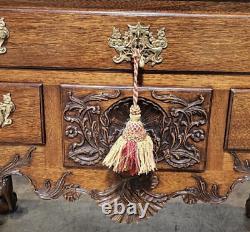 KINDEL Winterthur Collection Mahogany Lowboy Ball and Claw Feet Chippendale