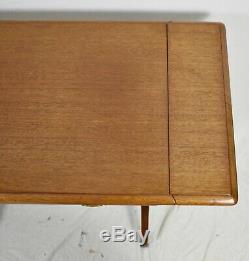 KITTINGER Chippendale Mahogany Drop Leaf Table Pembroke Table Bamboo Style Base