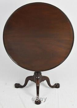 KITTINGER Williamsburg Chippendale Mahogany Claw and Ball Tilt Top Table CW 70