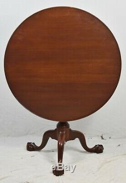 KITTINGER Williamsburg Chippendale Mahogany Tilt Top Table CW 70 Claw & Ball