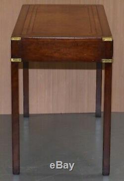 Kennedy Furniture Harrods Mahogany Leather Military Campaign Writing Table Desk