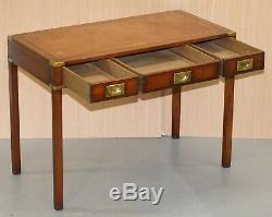Kennedy Furniture Harrods Mahogany Leather Military Campaign Writing Table Desk