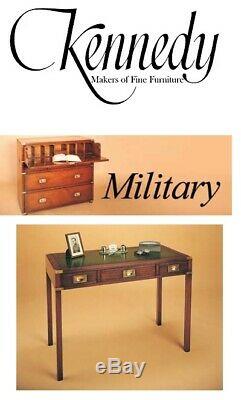 Kennedy Harrods London Mahogany Leather Military Campaign Writing Table Desk