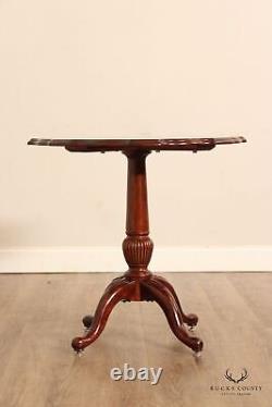 Kincaid Chippendale Style Cherry Pie Crust Pedestal Side Table
