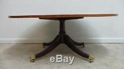 Kindel Banded Mahogany Oval Chippendale Coffee Cocktail Serving Table