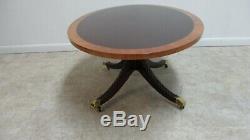 Kindel Banded Mahogany Oval Chippendale Coffee Cocktail Serving Table