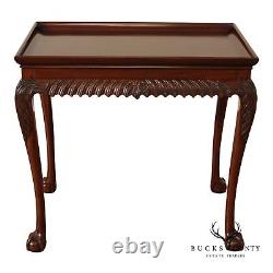 Kindel Chippendale Style Carved Mahogany Tea Table