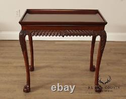 Kindel Chippendale Style Carved Mahogany Tea Table