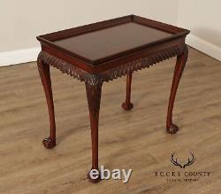 Kindel Chippendale Style Carved Mahogany Tea Table