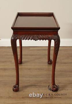 Kindel Chippendale Style Carved Mahogany Tea Table