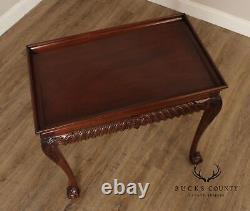 Kindel Chippendale Style Carved Mahogany Tea Table