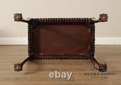 Kindel Chippendale Style Carved Mahogany Tea Table