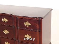 Kindel Furniture Chippendale 9 Drawer Mahogany Blockfront Long Chest Dresser