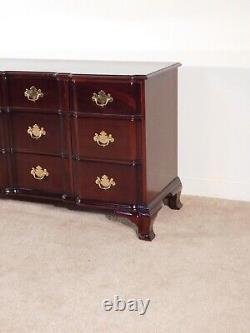 Kindel Furniture Chippendale 9 Drawer Mahogany Blockfront Long Chest Dresser