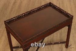 Kindel Winterthur Collection Carved Mahogany Fretwork Tea Table