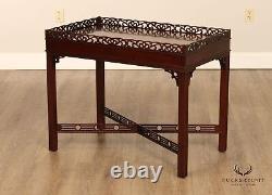 Kindel Winterthur Collection Carved Mahogany Fretwork Tea Table