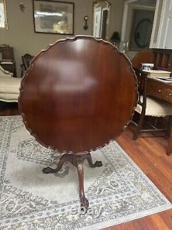 Kittinger Carved Chippendale Mahogany Tilt Top Table