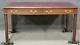 Kittinger Chippendale Style Mahogany Writing Desk With Tooled Red Leather Top
