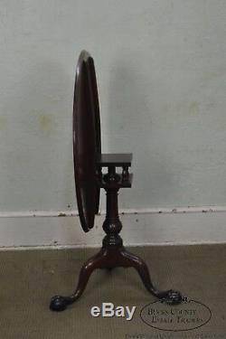 Kittinger Colonial Williamsburg Solid Mahogany Chippendale Ball & Claw Tilt Top