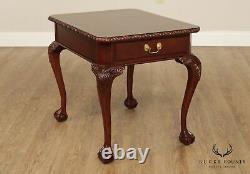 Knob Creek Chippendale Style Mahogany Ball & Claw One Drawer Side Table