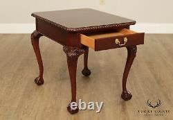 Knob Creek Chippendale Style Mahogany Ball & Claw One Drawer Side Table
