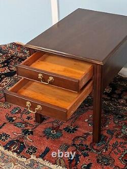 L. & J. G. Stickley Solid Cherry Traditional 2 Drawer End Table Chippendale