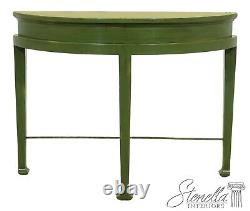 L52763EC BAUSMAN Distressed Green Finish Demi Lune Table